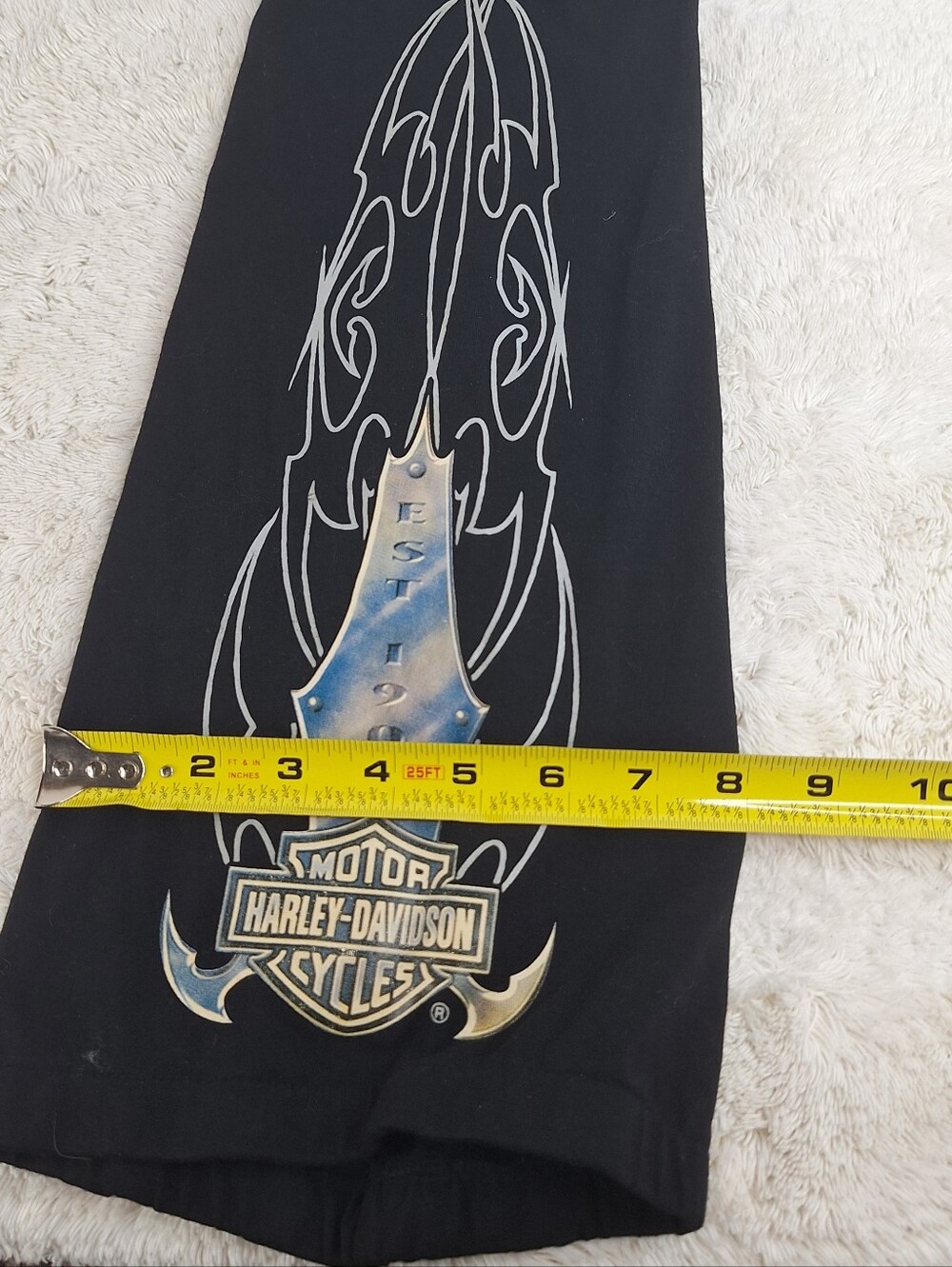 Harley-Davidson Black Bandanna Pony Tail Rag Hat  with Silver and Blue Graphic - Picture 3 of 4